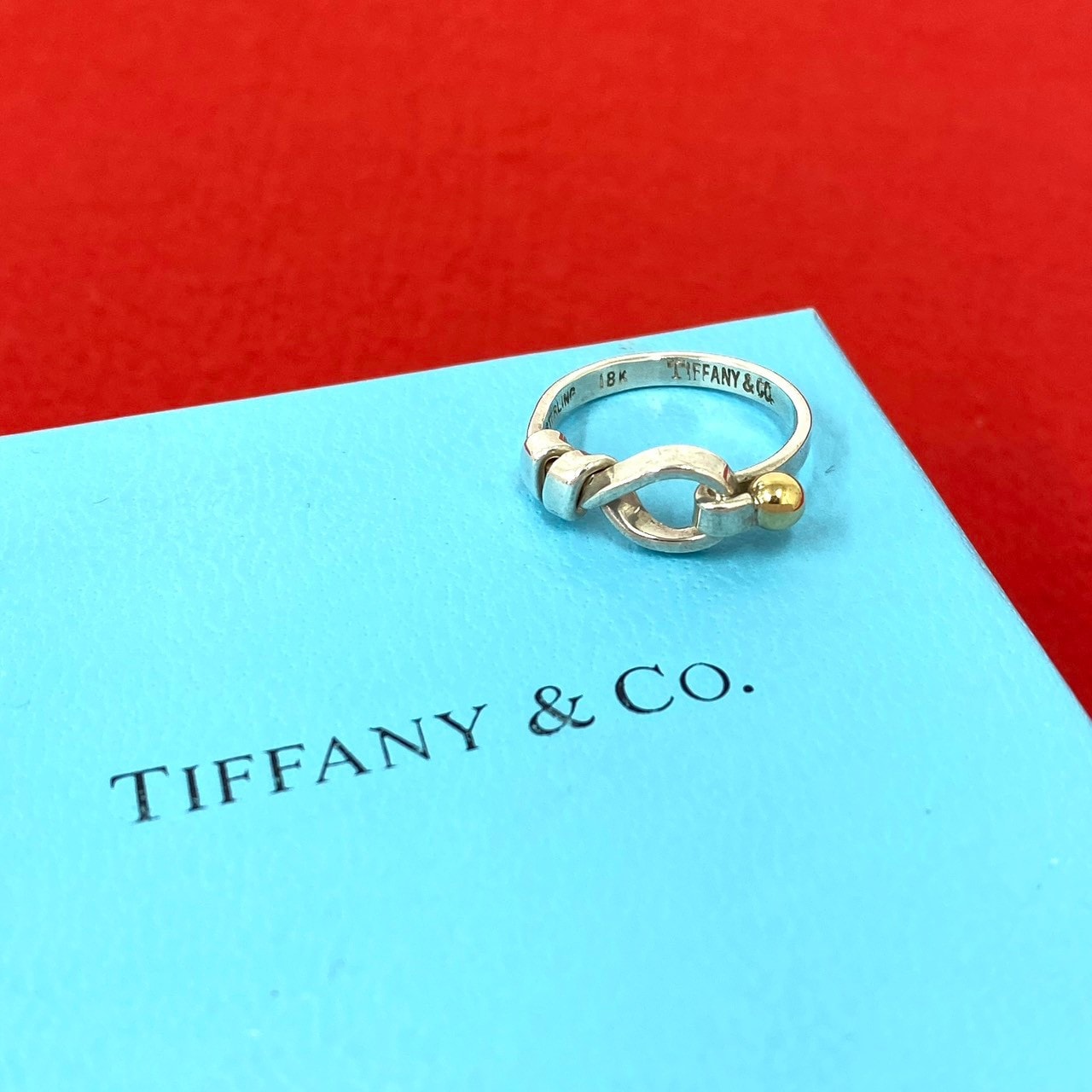 TIFFANY&Co. ティファニー フック&アイ ラブノット リング シルバー925 K18イエローゴールド リング・指輪 12号 シルバー
 21960