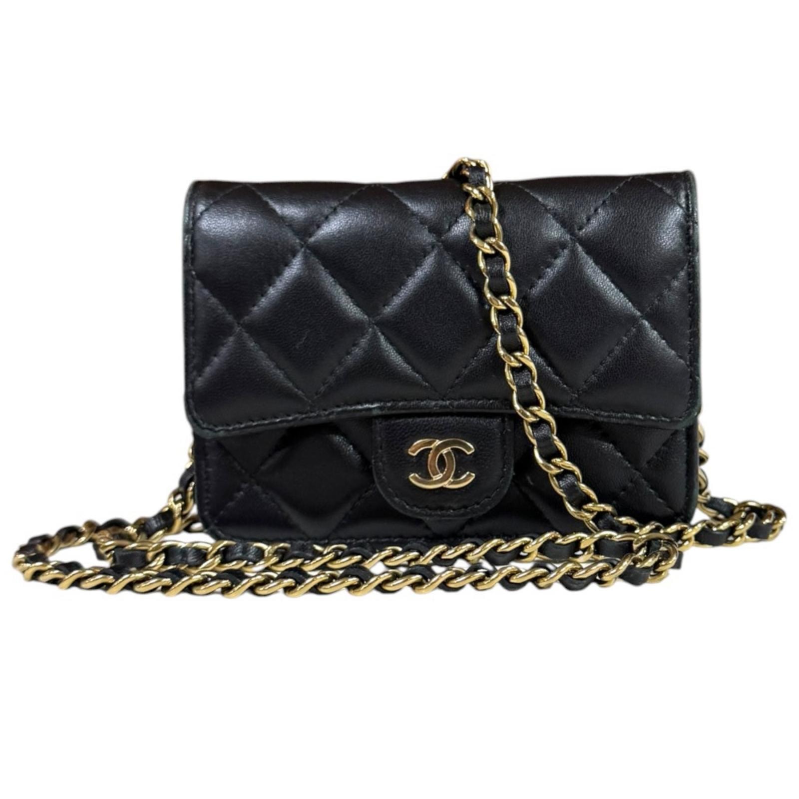 シャネル マトラッセ ショルダーバッグ レザー ブラック レディース CHANEL 中古