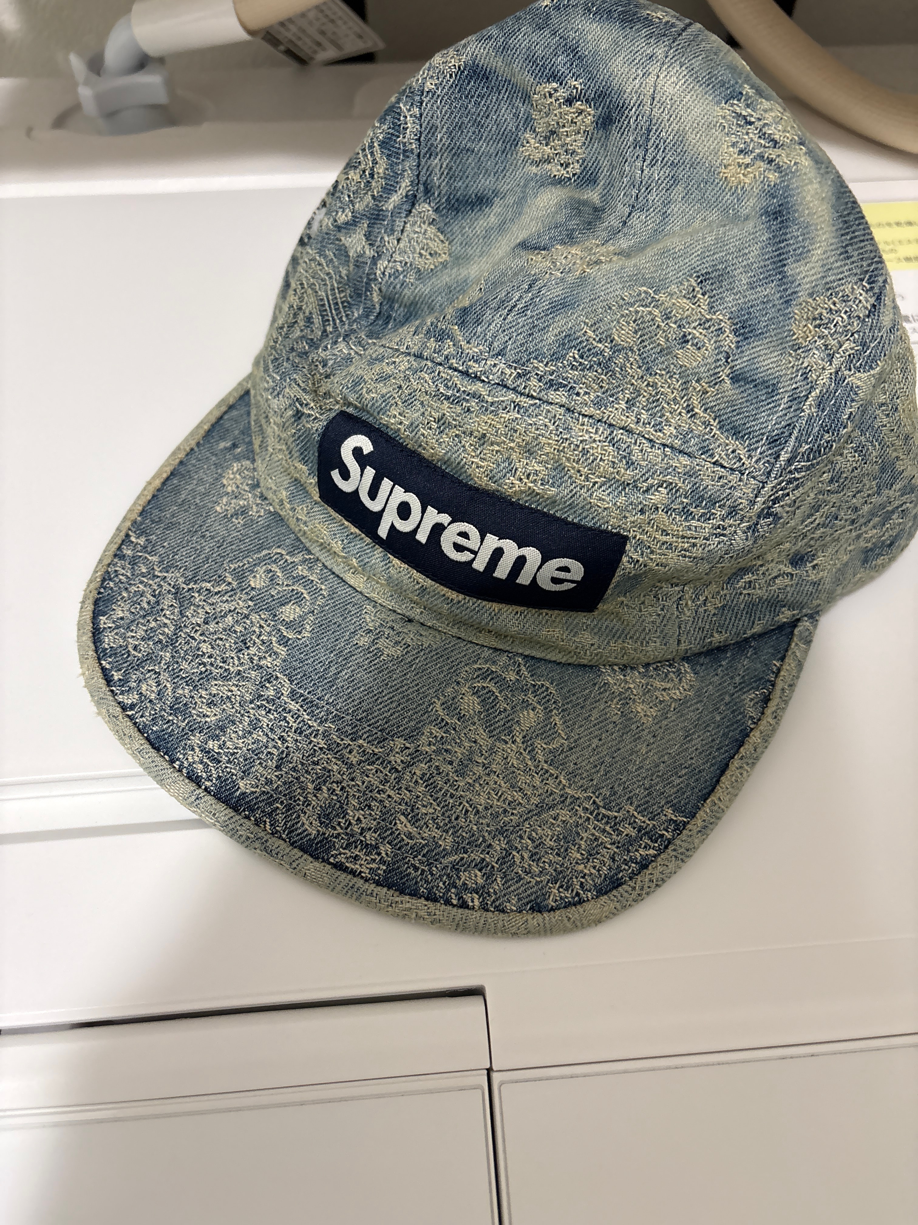 Supreme Bandana Jacquard Denim Camp Cap "Blue" (25SS)