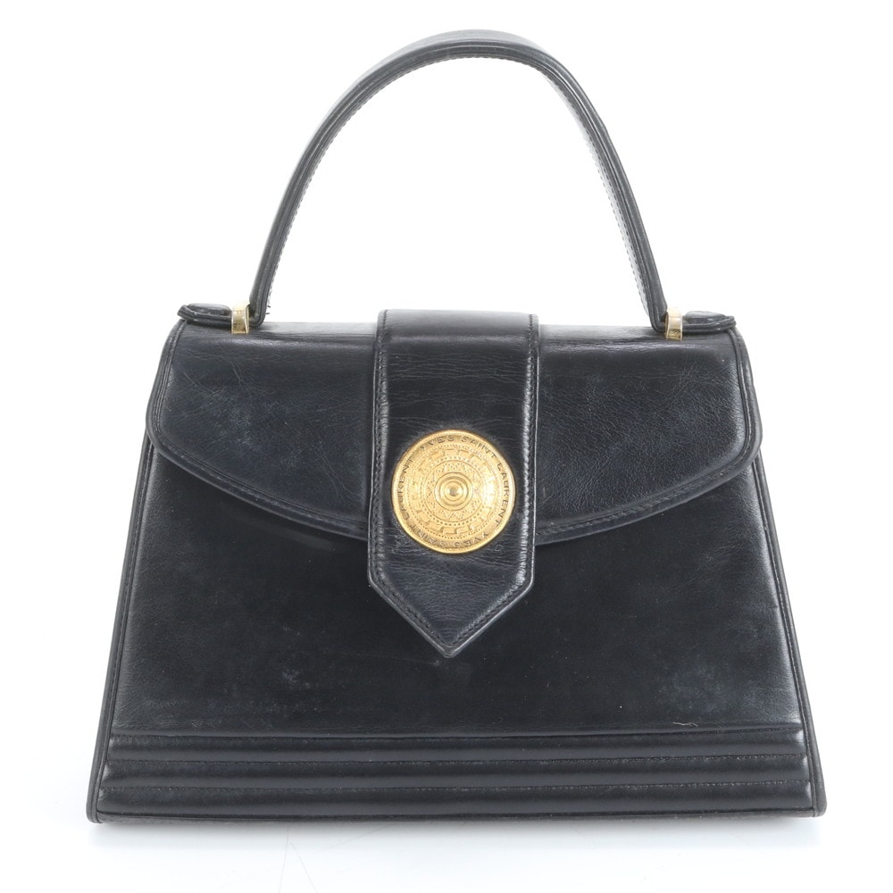 ■美品 イヴ サンローラン YSL トップハンドルハンドバッグ レザー