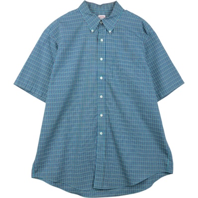 古着 ブルックスブラザーズ Brooks Brothers 半袖 ボタンダウン チェックシャツ メンズXL相当/eaa655385