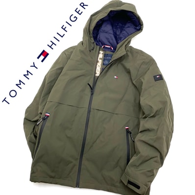 TOMMY HILFIGER 中綿 フーディジャケット オリーブ 1522351