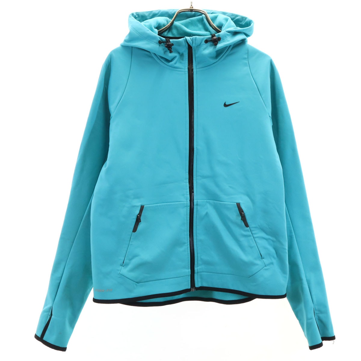 NIKE ナイキ 長袖 ジップパーカー L グリーン系 裏フリース