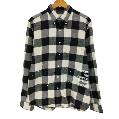 FLANNEL CHECK DRIPPING B.D SHIRT【1142991080513】