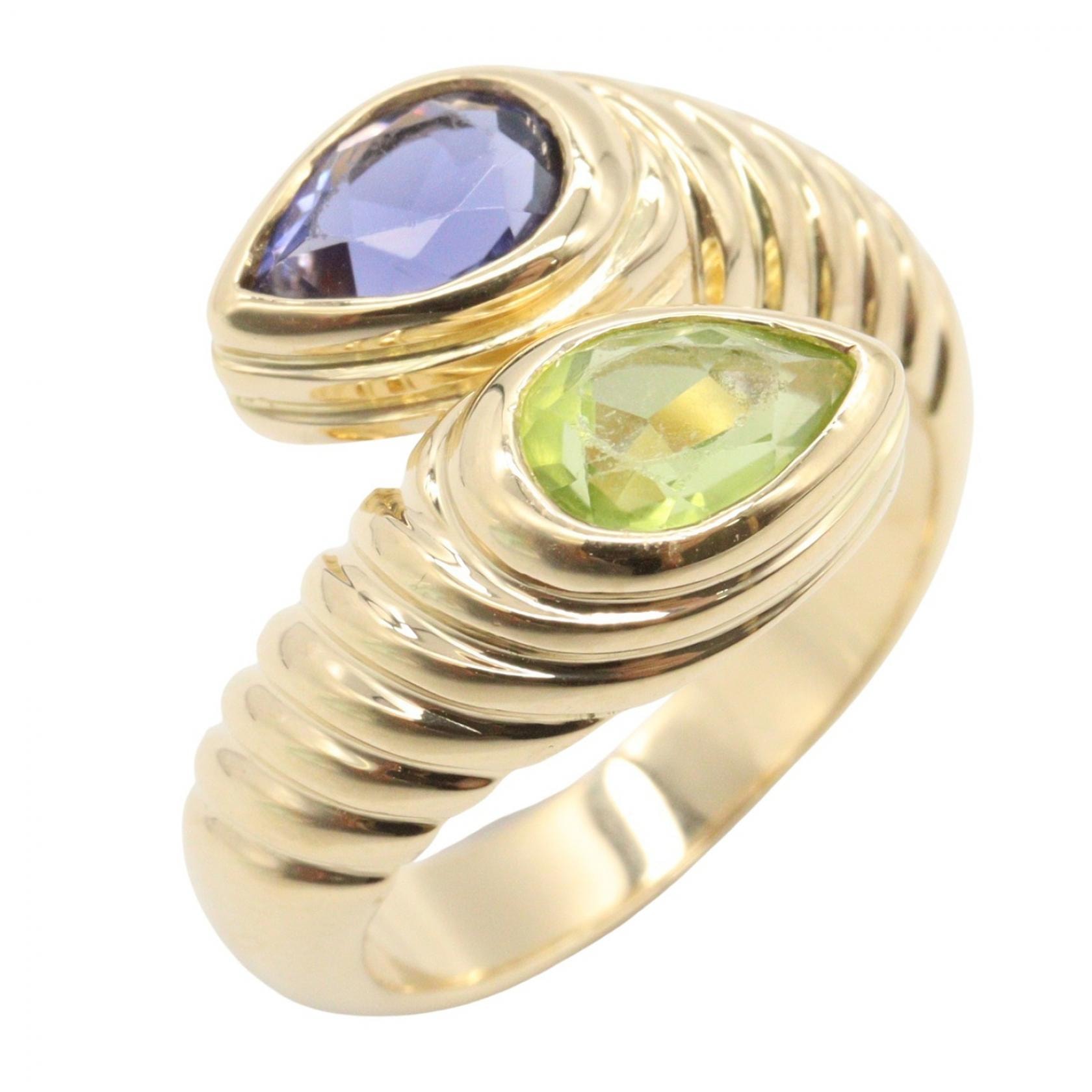 ブルガリ BVLGARI ドッピオバチェラート リング アイオライト ペリドット リング・指輪 ジュエリー K18(イエローゴールド) アイオライト / ペリドット レディース ゴールド系 / ブルー系 / グリーン系 【中古】