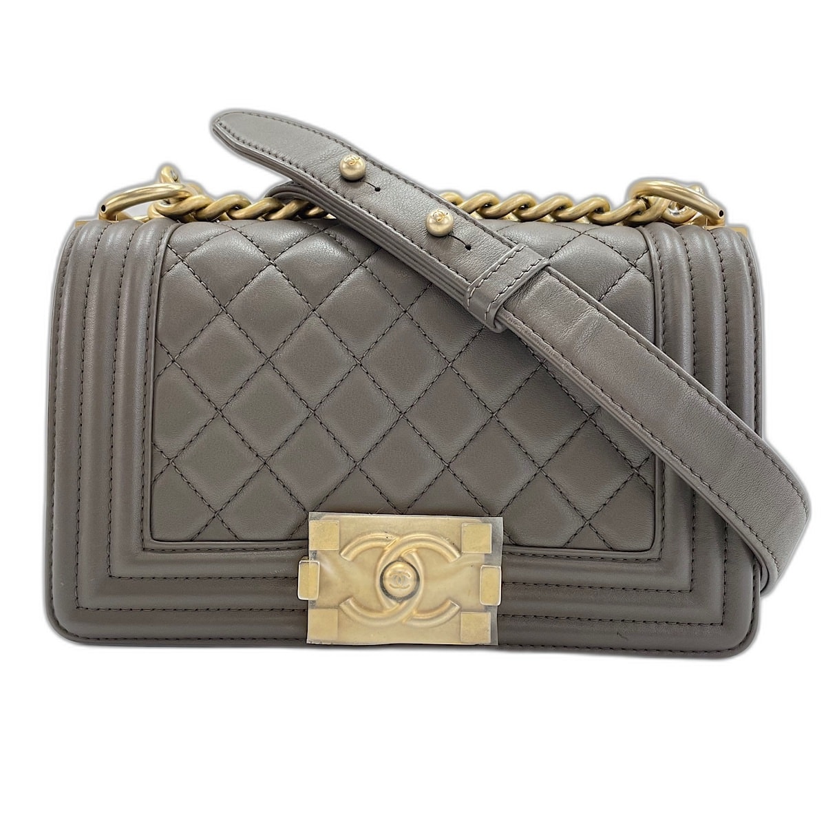 シャネル CHANEL ボーイシャネル スモール ショルダーバッグ ラムスキン【中古】