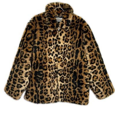 ワコマリア ベージュ アニマル LEOPARD FUR ZIP JACKET/レオパードファー ジップジャケット L