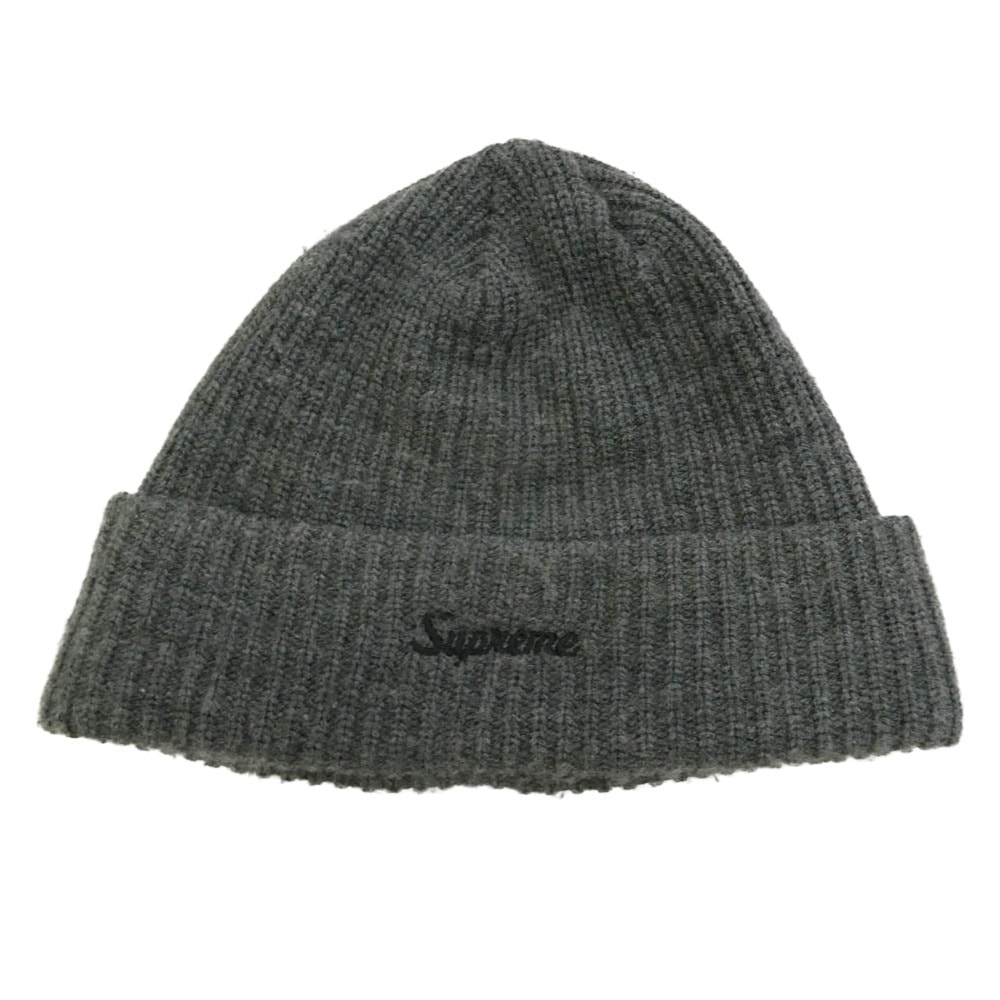 Supreme シュプリーム ワングラム期 Loose Gauge Beanie ロゴ刺繍 ルーズゲージ アクリル ニット帽 ビーニー GRAY BLACK グレー系【中古】
