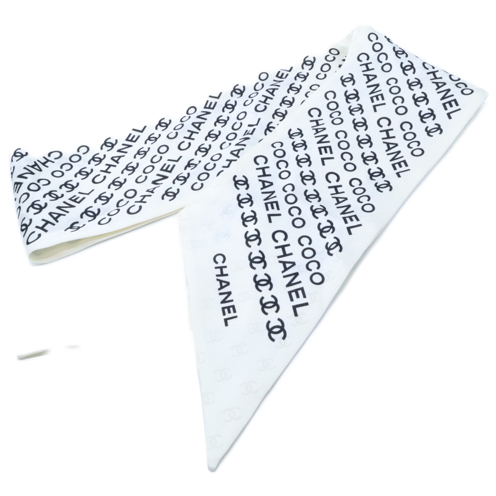 シャネル 美品 25SS シルク ココマーク＆ロゴ ツイリー