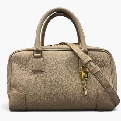 LOEWE 極美品 AMAZONA アマソナ23 2way ハンドバッグ ショルダーバッグ A039N07X02 グレインカーフレザー ベージュ ゴールド金具 クロスボディ Aランク 中古 鑑定済 ロエベバッグ