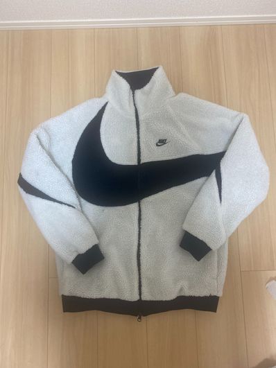 Nike Big Swoosh Reversible Boa Jacket "Sail/Dark Obsidian"