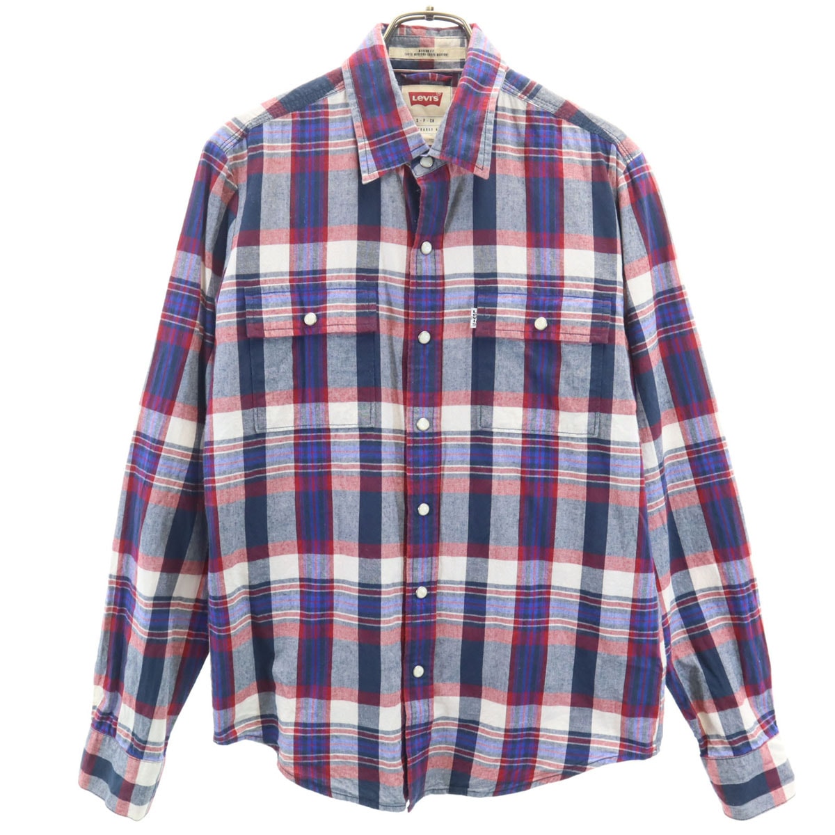 Levi's リーバイス チェック柄 長袖 シャツ S ネイビー