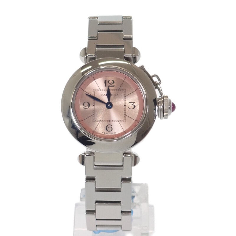 カルティエ CARTIER ミスパシャ W3140008 腕時計 ステンレススチール ピンク クオーツ ピンク文字盤 レディース【中古】【Aランク】