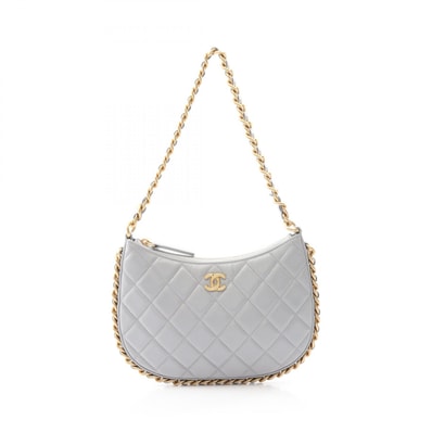 シャネル CHANEL マトラッセ ショルダーバッグ バッグ レザー ラムスキン(羊革) レディース グレー系 AP3486 【中古】