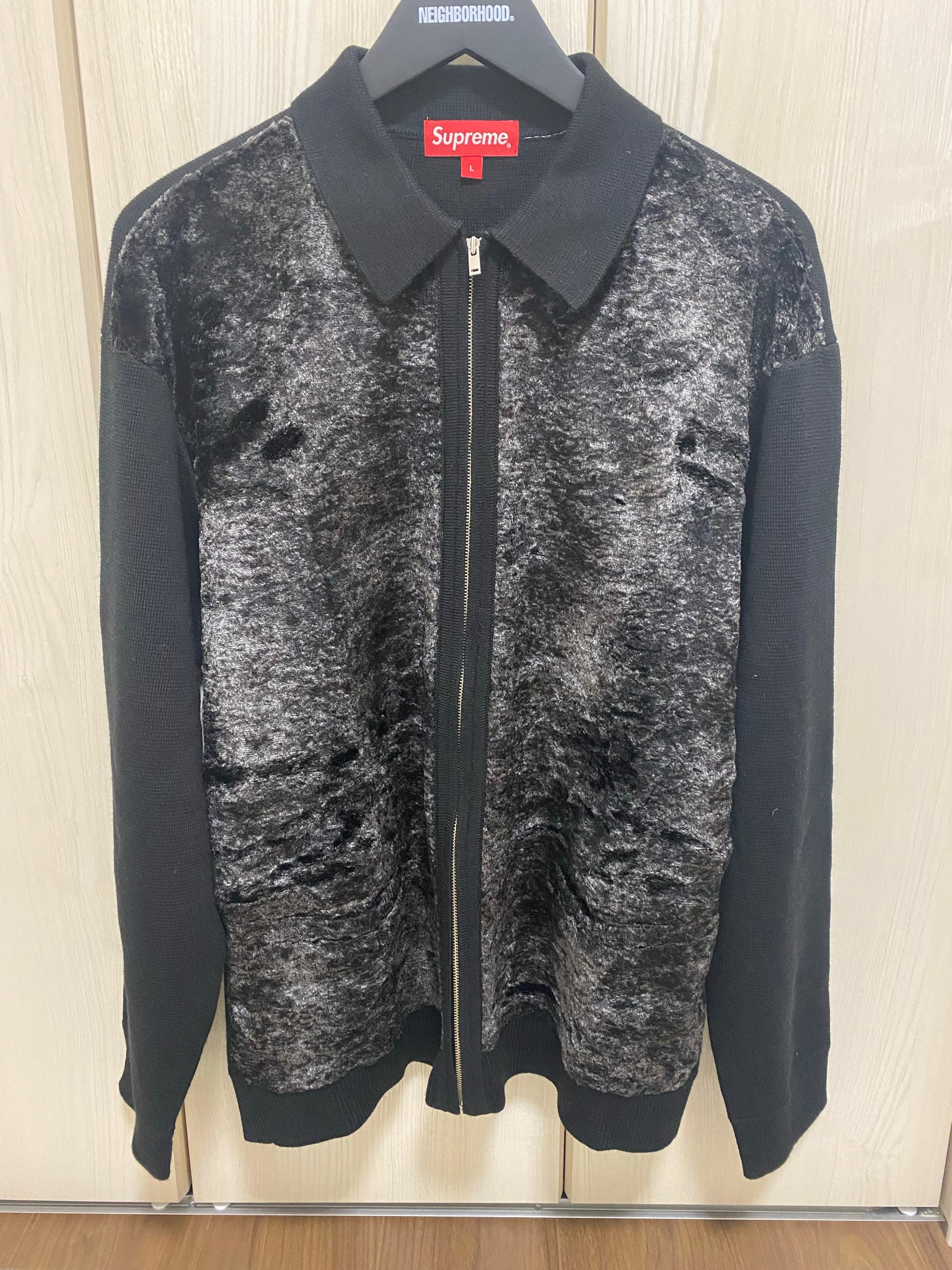 Supreme Faux Fur Zip Up Cardigan "Black"