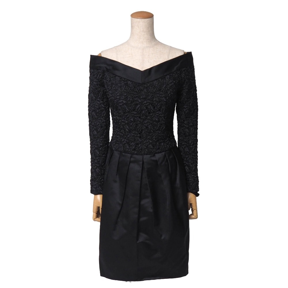 ■美品■Christian Dior クリスチャンディオール ヴィンテージ ワンピース サイズ9 オフショルダー カットアウト タック ドレス ブランド古着【中古】20261003/RB1109