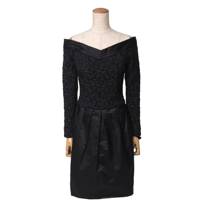 ■美品■Christian Dior クリスチャンディオール ヴィンテージ ワンピース サイズ9 オフショルダー カットアウト タック ドレス ブランド古着【中古】20261003/RB1109