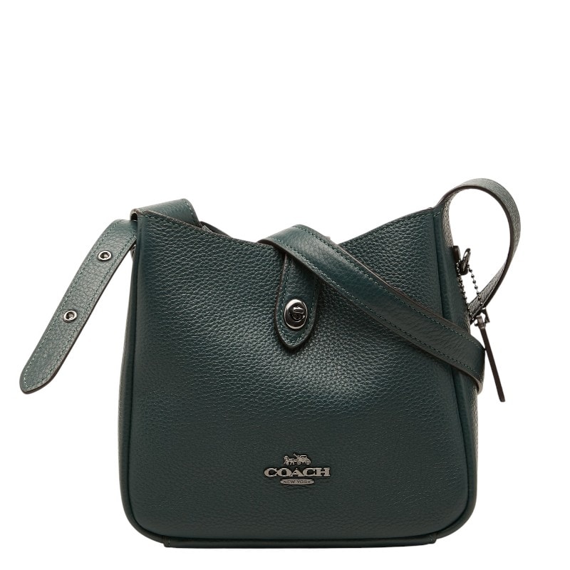 コーチ ハドリー ミニ クロスボディ ショルダーバッグ CAL60 グリーン系 レザー レディース COACH 【中古】