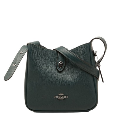 コーチ ハドリー ミニ クロスボディ ショルダーバッグ CAL60 グリーン系 レザー レディース COACH 【中古】