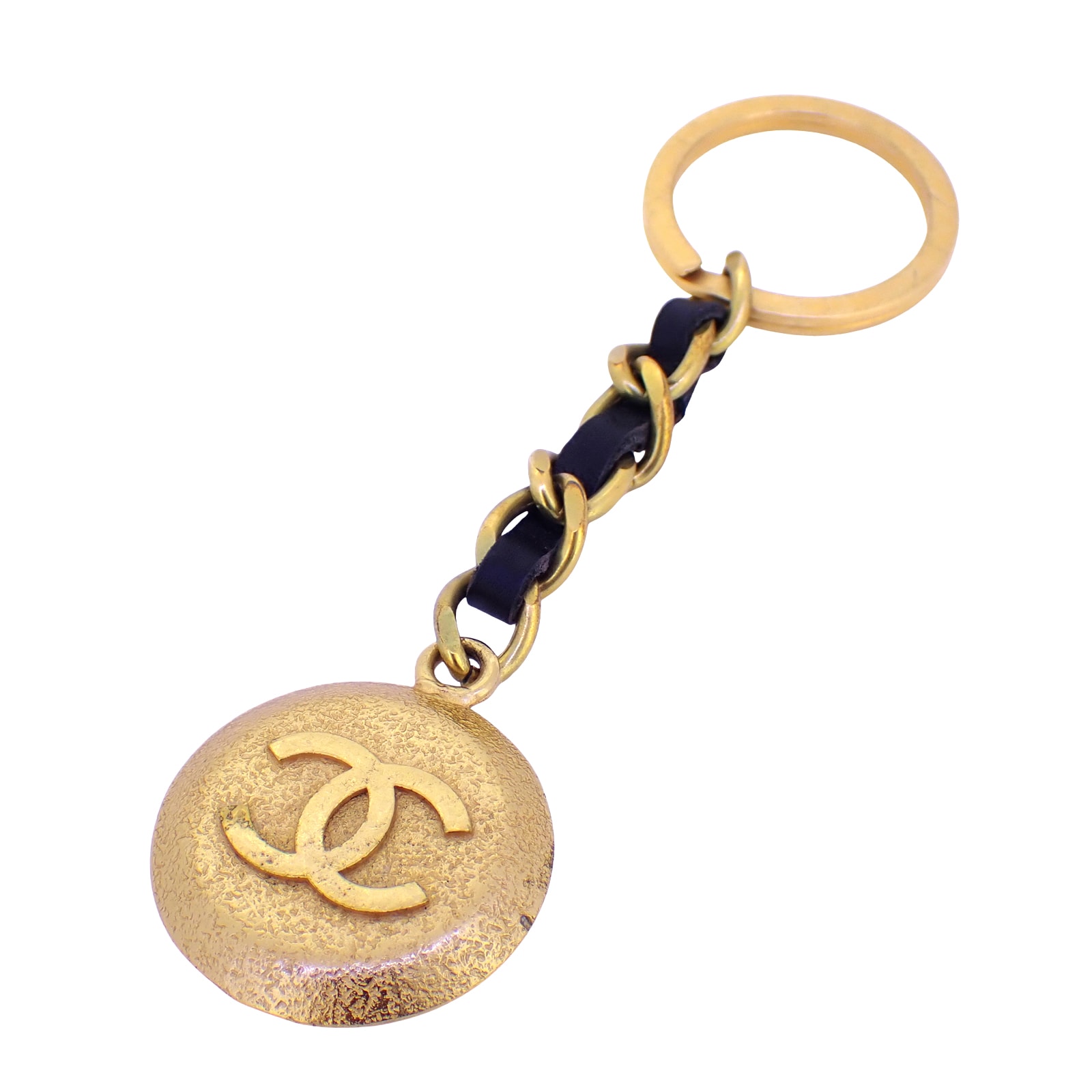 CHANEL シャネル  ココマーク レザーチェーン キーリング  95P  ゴールド ヴィンテージ  ゴールド  レディース キーホルダー