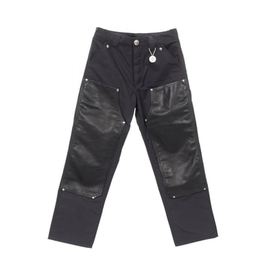 クロムハーツ CHROME HEARTS クロスボールボタン パンツ 衣料品 ボトムス レザー ナイロン メンズ ブラック系 【中古】