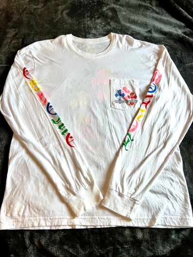 Chrome Hearts Multi Color Cross Cemetery L/S T-Shirt "White"