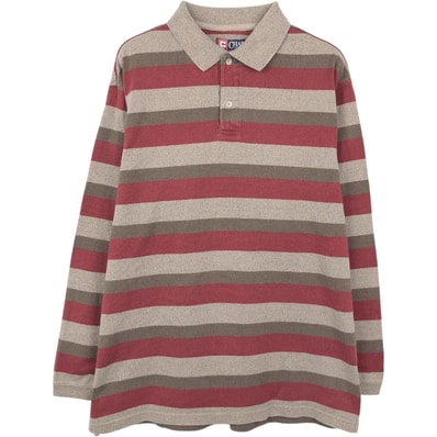古着 ラルフローレン Ralph Lauren CHAPS チャップス 長袖 マルチボーダー ポロシャツ メンズM相当/eaa669791