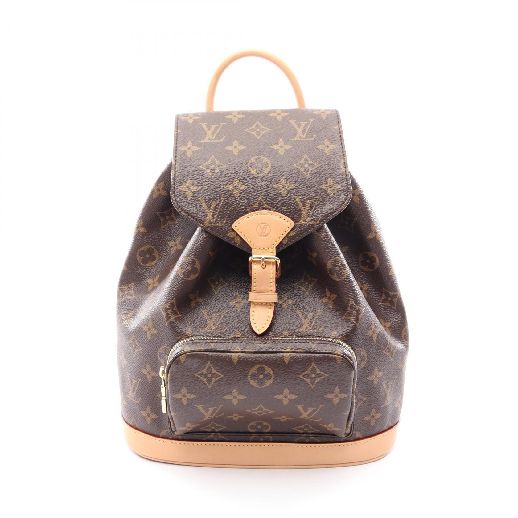 ルイ・ヴィトン LOUIS VUITTON モンスリPM モノグラム リュックサック バックパック バッグ PVCコーティングキャンバス レザー モノグラム レディース ブラウン系 M11198 【中古】