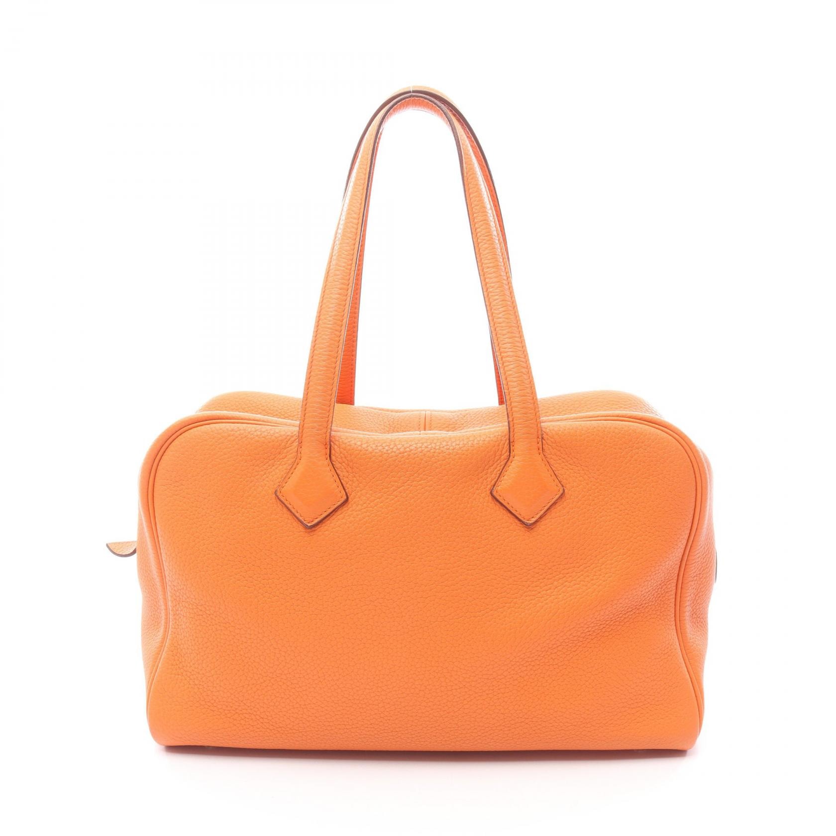 エルメス HERMES ヴィクトリア35 ハンドバッグ バッグ トリヨンクレマンス トリヨンクレマンス オレンジ □N刻印(2010年製造) レディース オレンジ系 【中古】