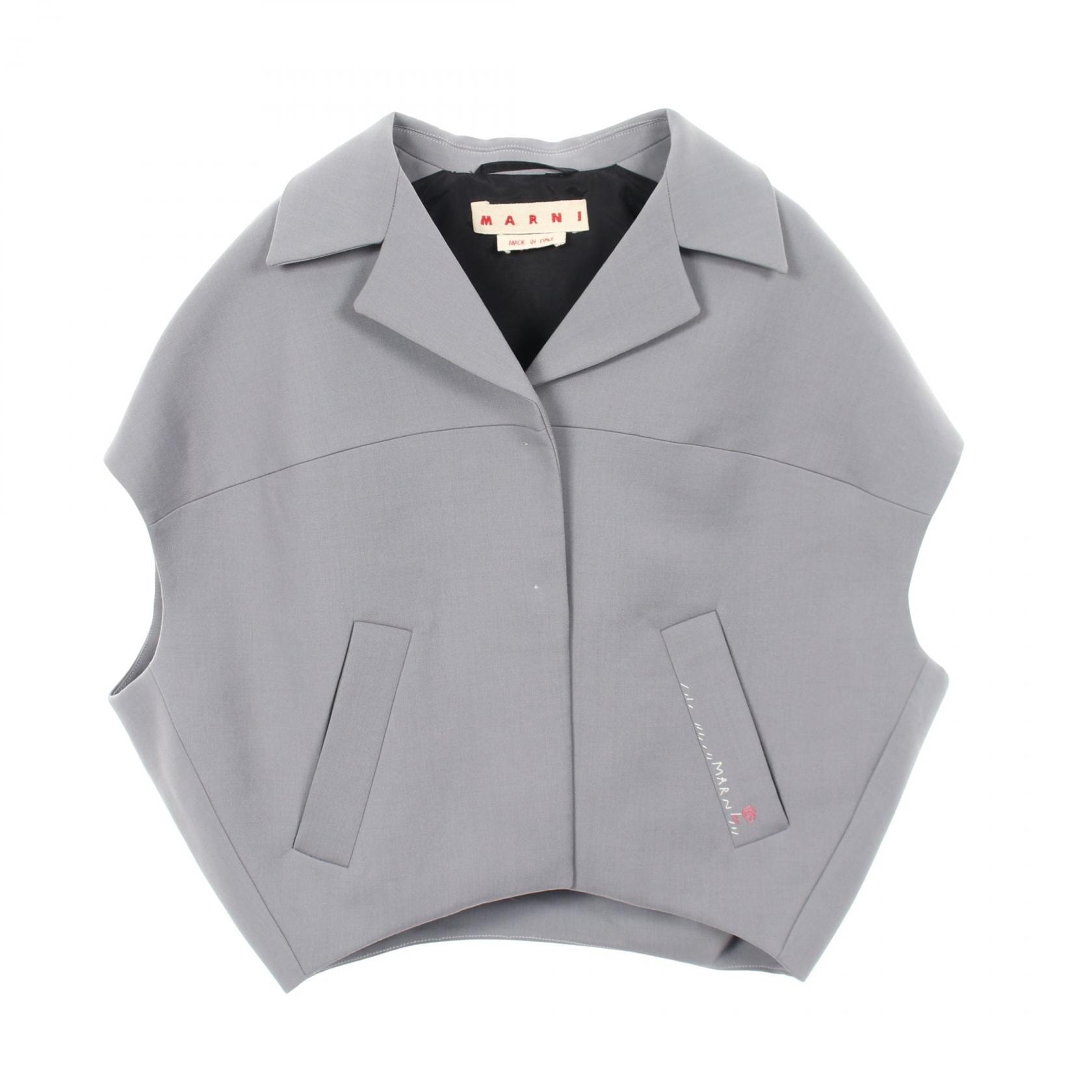 マルニ MARNI ラウンドスリーブレス 衣料品 アウター ウール モヘヤ レディース ブルー系 【中古】