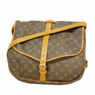 【6dd4772】ルイヴィトン ショルダーバッグ モノグラム ソミュール35 M42254 ブラウン【中古】レディース