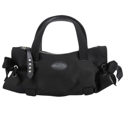 トッズ サイドリボン ミニハンドバッグ レディース ブラック