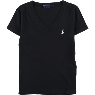 古着 ラルフローレン Ralph Lauren RALPH LAUREN SPORT Vネック 半袖 ワンポイントロゴTシャツ レディースS相当/eaa626432