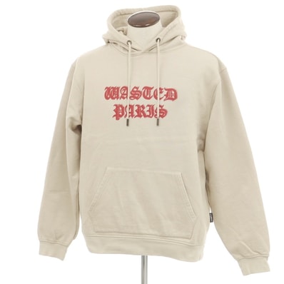 【中古】ウェイステッドパリス WASTED PARIS スウェット プルオーバー パーカー ベージュ【サイズL】【メンズ】