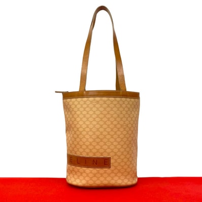 CELINE セリーヌ マカダム ブラゾン トリオンフ 柄 レザー PVC トートバッグ ブラウン
33019