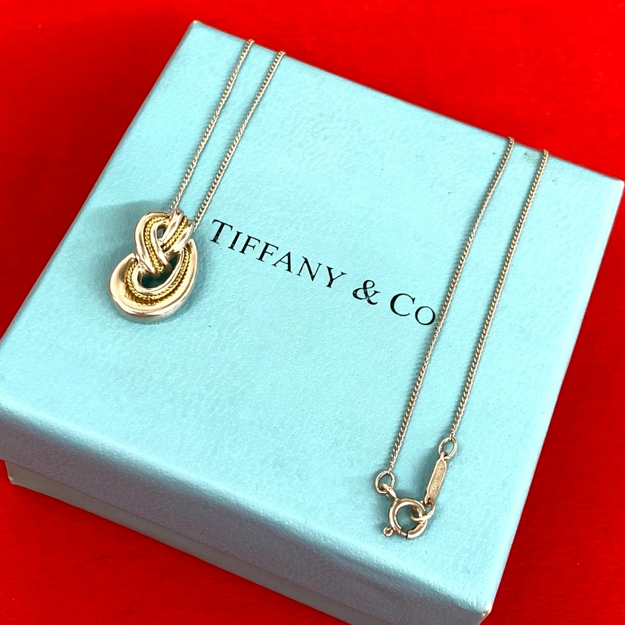 TIFFANY&Co. ティファニー ツイスト ノット ネックレス シルバー925 K18イエローゴールド ネックレス シルバー
 91194
