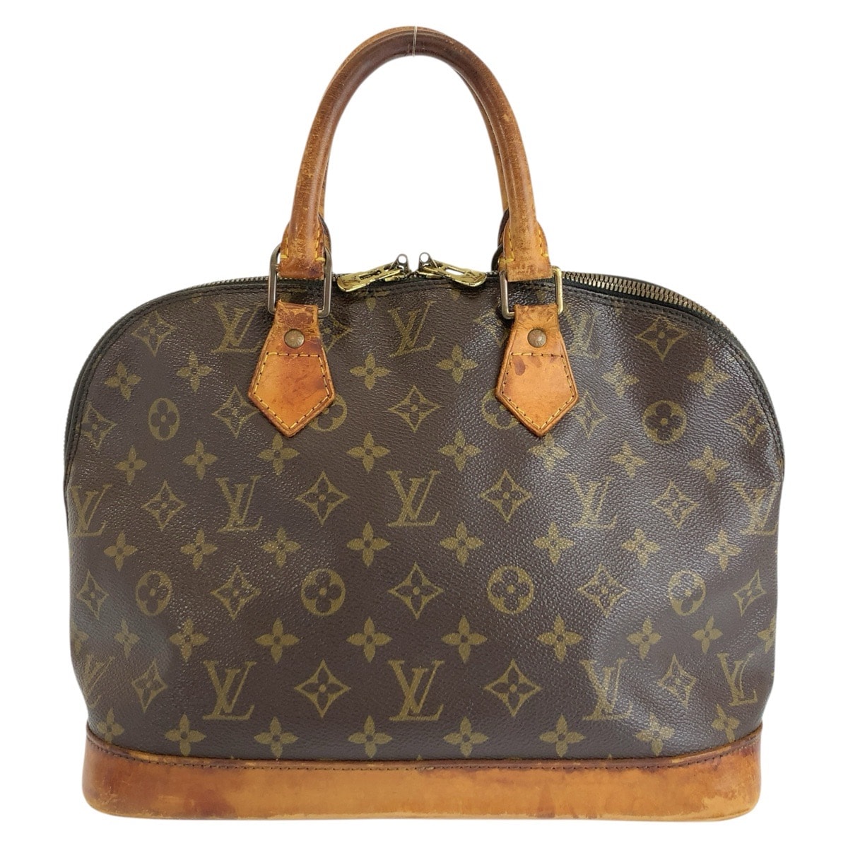 LOUIS VUITTON ルイヴィトン ヴィンテージ モノグラム アルマ ブラウン ゴールド金具 PVC レザー/ ハンドバッグ 1-0293889 【中古】