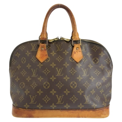 LOUIS VUITTON ルイヴィトン ヴィンテージ モノグラム アルマ ブラウン ゴールド金具 PVC レザー/ ハンドバッグ 1-0293889 【中古】