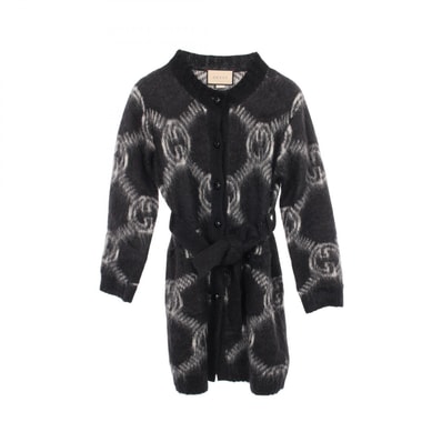 グッチ GUCCI GGロゴ カーディガン 衣料品 トップス ウール モヘヤ レディース ブラック系 / グレー系 678835 【中古】