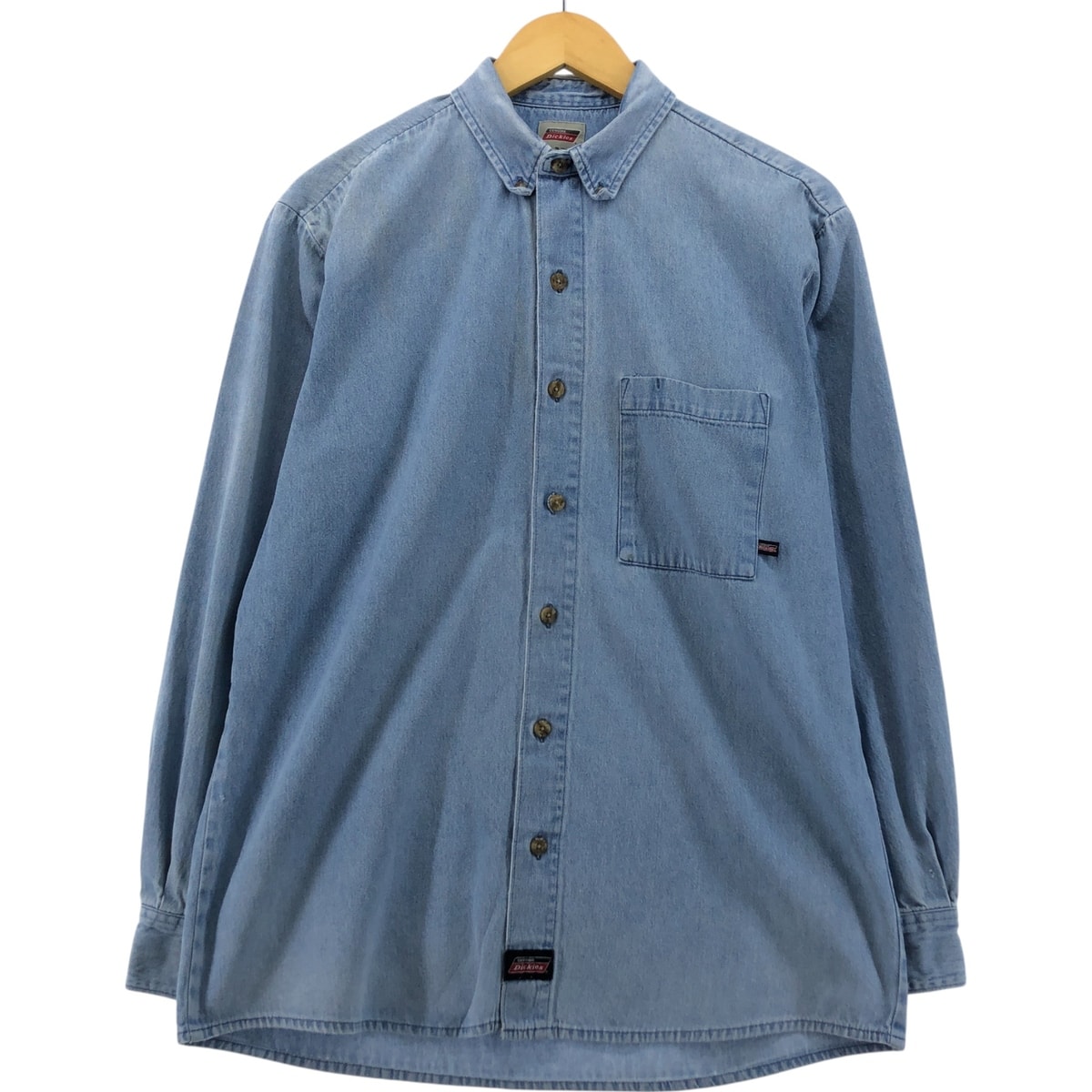 古着 ディッキーズ Dickies 長袖 ボタンダウンデニムシャツ メンズM相当/eaa554354