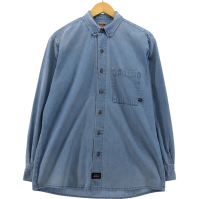 古着 ディッキーズ Dickies 長袖 ボタンダウンデニムシャツ メンズM相当/eaa554354