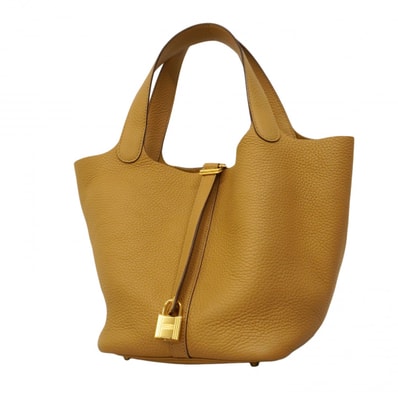 ★最終価格★SALE【6cd5332】エルメス ハンドバッグ ピコタンロックMM トリヨンクレマンス ビスキュイ ゴールド金具 Z刻印【中古】レディース