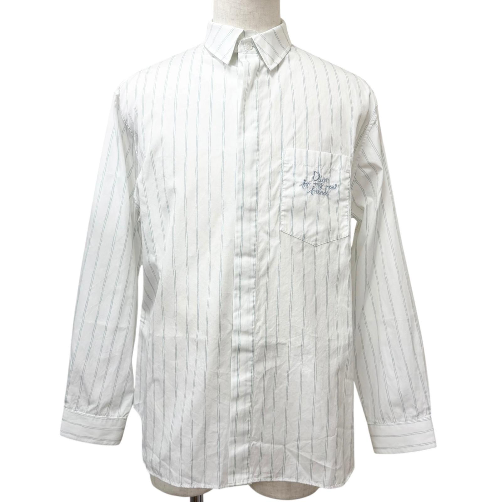 極美品 ディオール オム 長袖シャツ ホワイト 39 583C559B3013