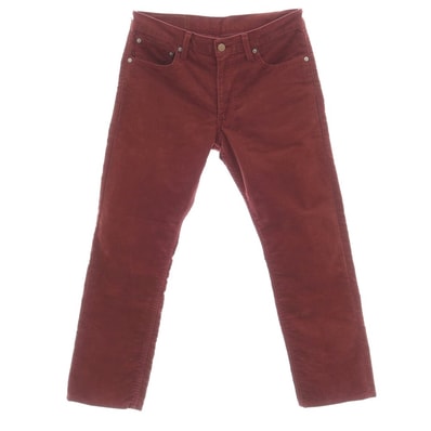 【中古】リーバイス Levi's 505 ポリエステルコットン 細畝 コーデュロイパンツ ワインレッド系【サイズ31】【メンズ】
