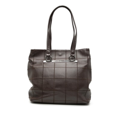 シャネル チョコバー トートバッグ ショルダーバッグ ブラウン キャビアスキン レディース CHANEL 【中古】