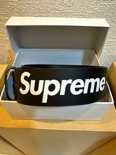 Supreme Repeat Leather Belt "Black" (22SS)
