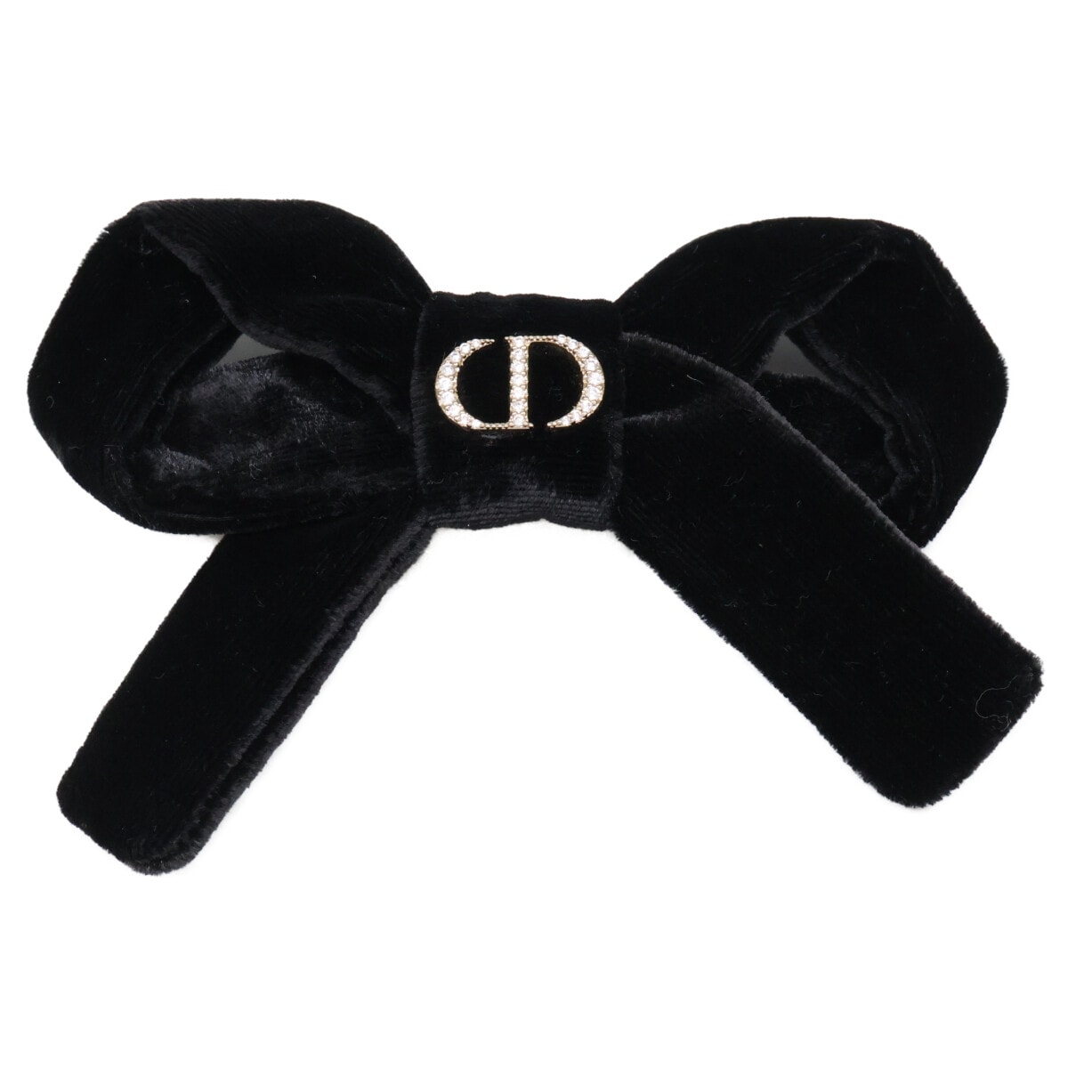クリスチャンディオール 新品同様 Diorissimo ベルベット リボンバレッタ