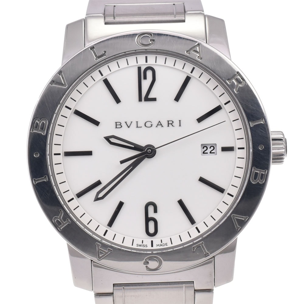 値下 ブルガリ BVLGARI BB41S ブルガリ ブルガリ ホワイト 自動巻き メンズ 美品 腕時計 G#147168