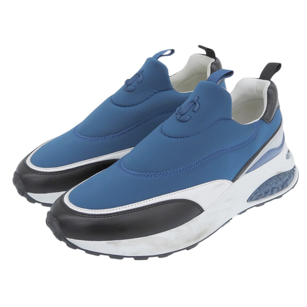 ジミーチュウ 美品 MEMPHIS スニーカー シューズ メンズ ブルー×ホワイト 42 42