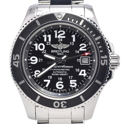 ブライトリング BREITLING A17365 スーパーオーシャンII ブラック 自動巻き メンズ 美品 箱・保証書付き 腕時計 R#149249
